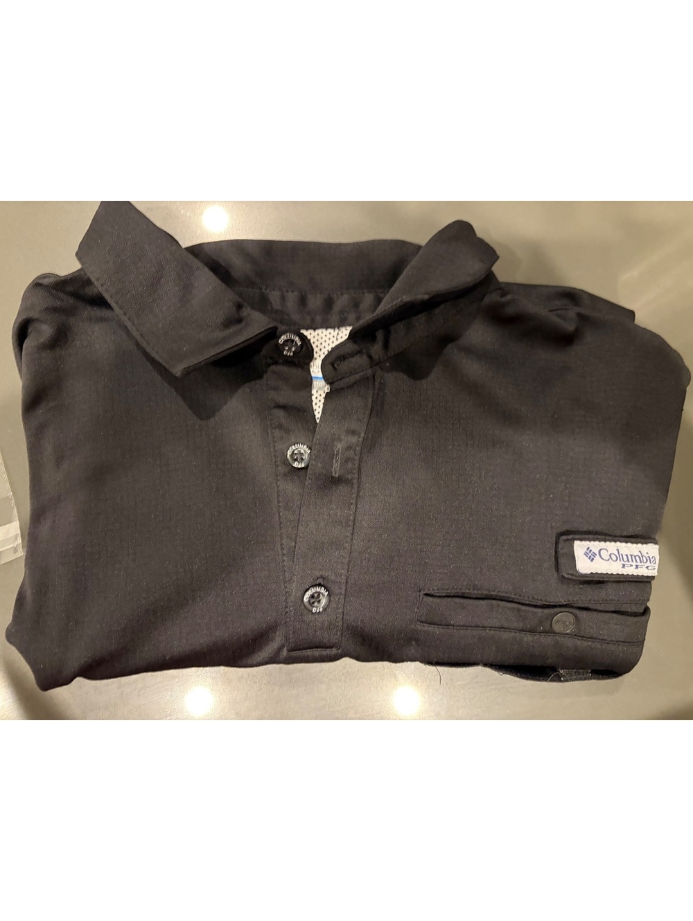 Columbia PFG Omni-Shade Fishing Polo Shirt Men’s 2XLT Black 2XL Tall Pocket